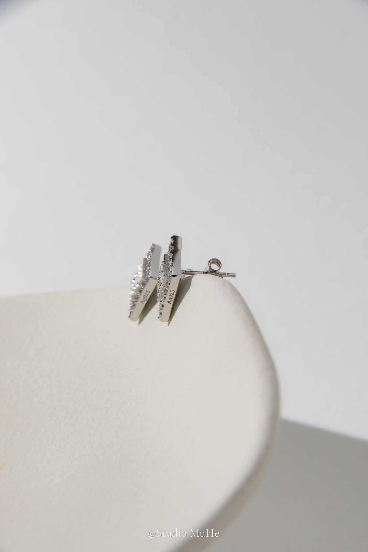Starlight Geometry Winter Time — 18k Gold-Plated Geometric CZ Stud Earrings