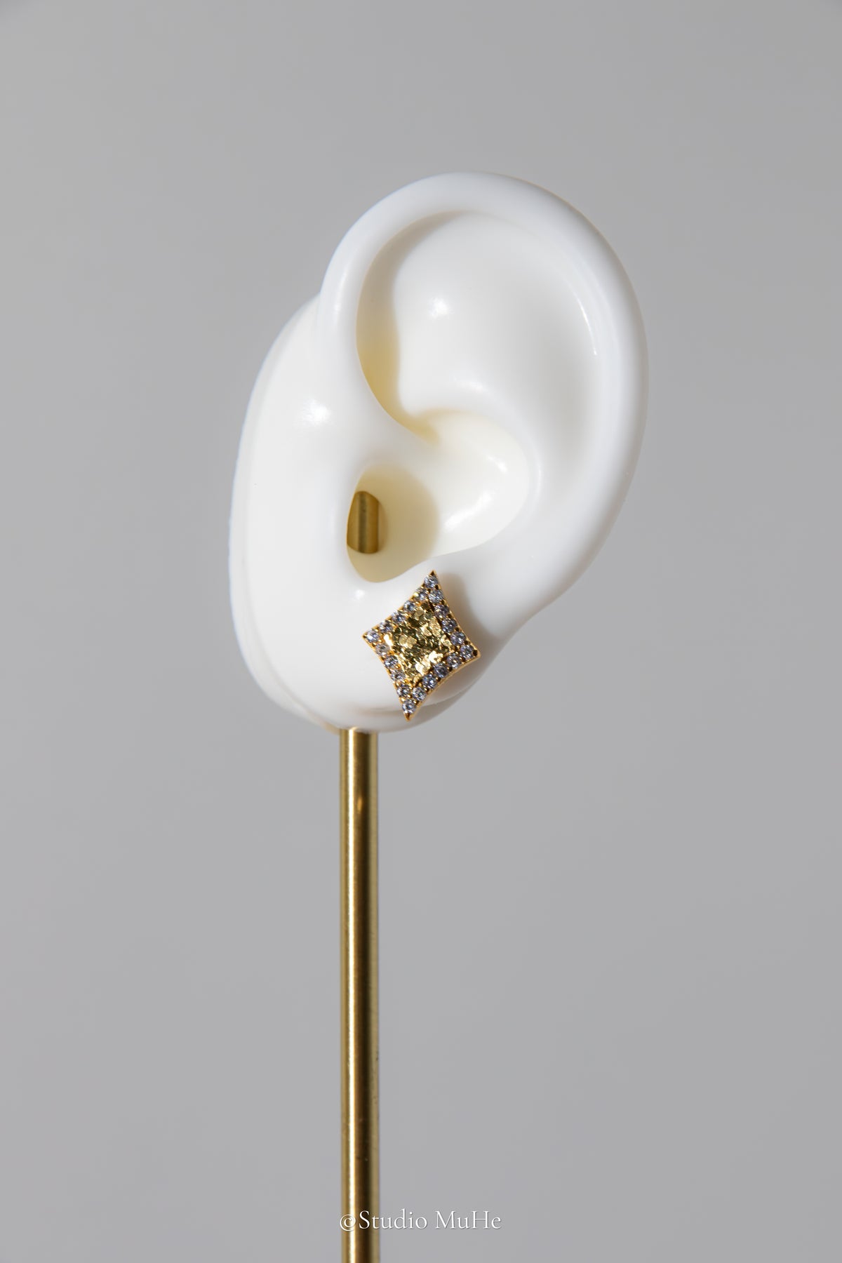 Starlight Geometry — 18k Gold-Plated Geometric CZ Stud Earrings