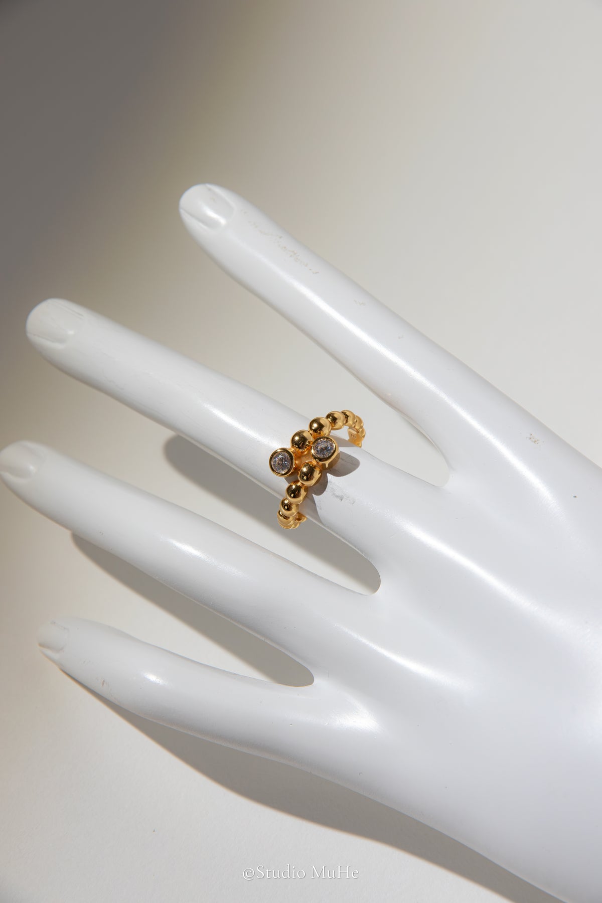 Little Bubbles — 18k Gold-Plated Sterling Silver Adjustable Ring