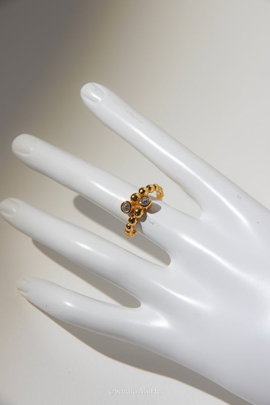 Little Bubbles — 18k Gold-Plated Sterling Silver Adjustable Ring