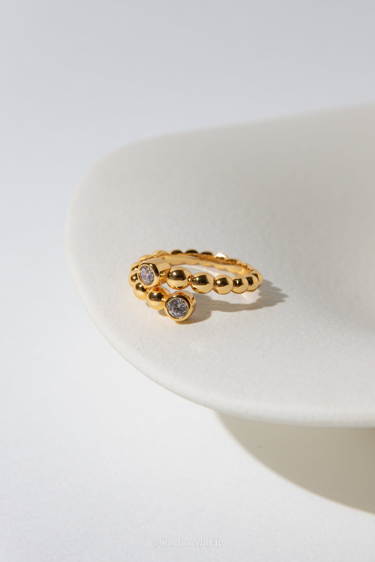 Little Bubbles — 18k Gold-Plated Sterling Silver Adjustable Ring