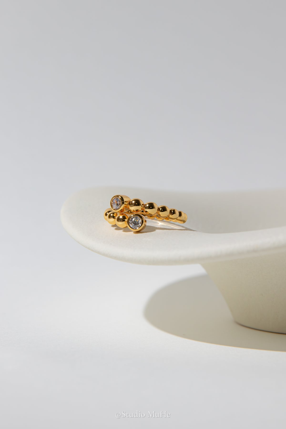 Little Bubbles — 18k Gold-Plated Sterling Silver Adjustable Ring