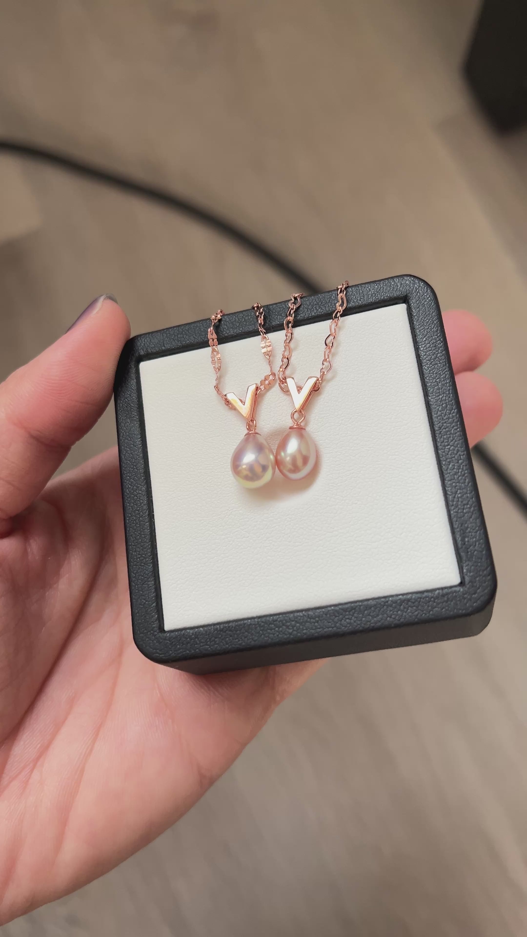 Rosegold Heart-Excellent level drop pearl.