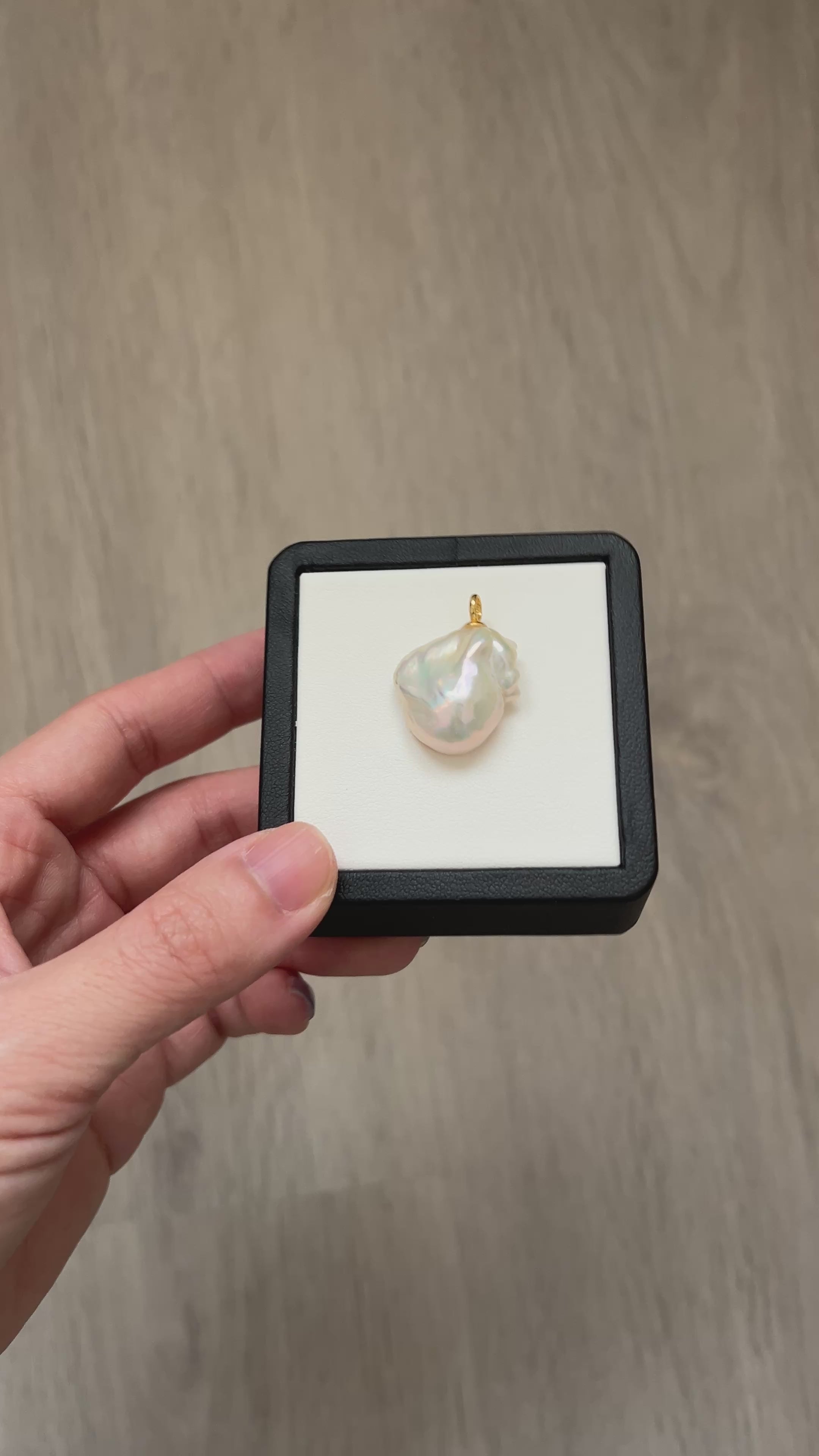 natural white flawless baroque pearl pendant