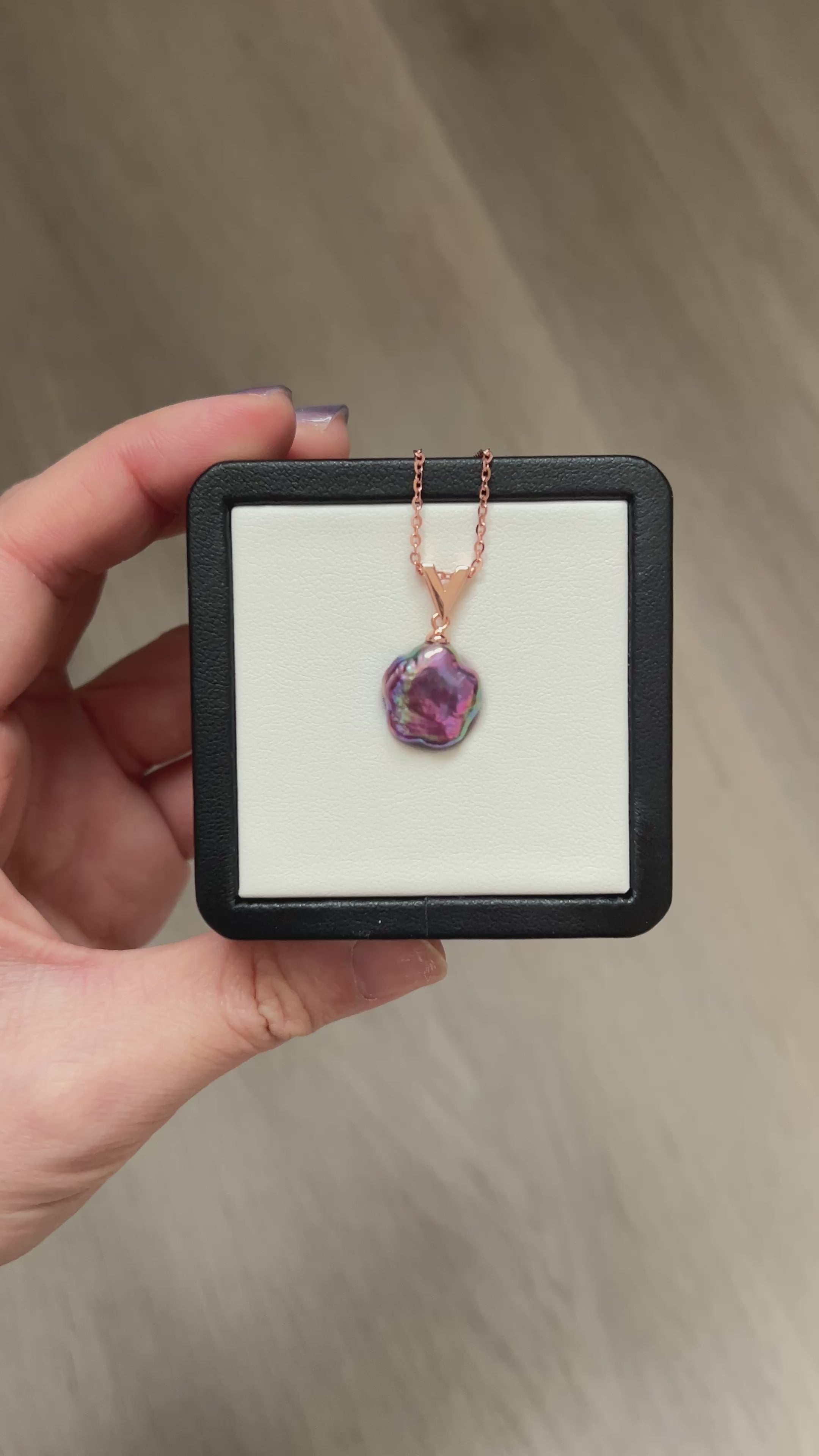 Excellent level floral pearl necklace with rose gold plated silver necklace. Order for Y.