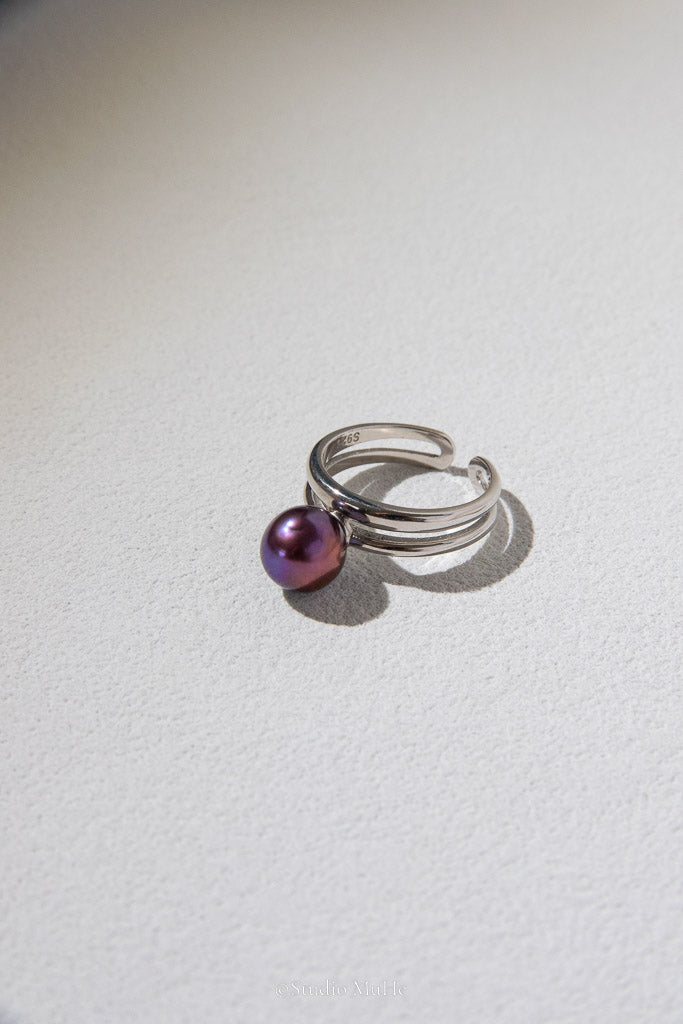Two Sides of the Sky — Natural Two-Tone Freshwater Pearl Ring
