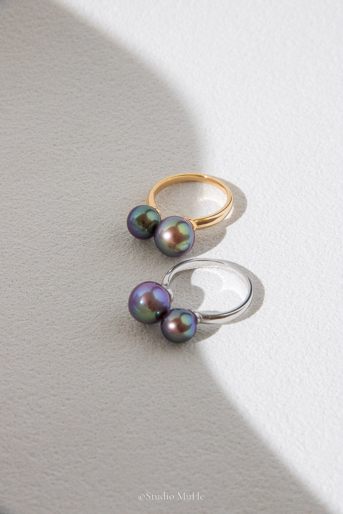 A Moment to Keep — Exceptional Blue-Green Freshwater Pearl Ring