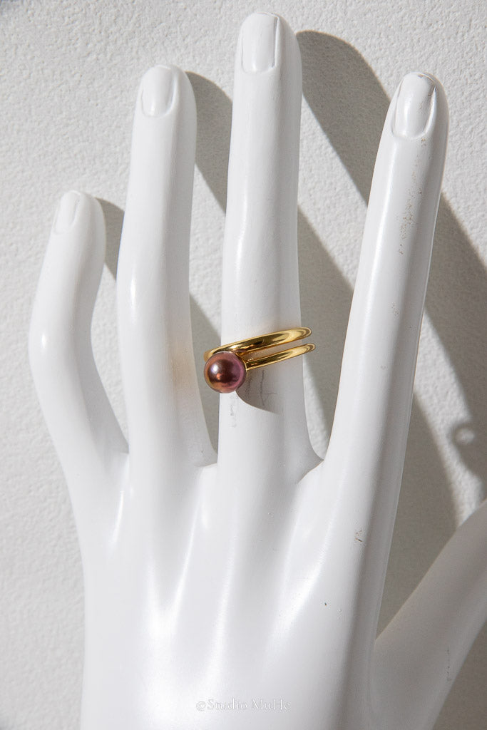 Quietly Intense — Metallic Purple-Brown Freshwater Pearl Ring